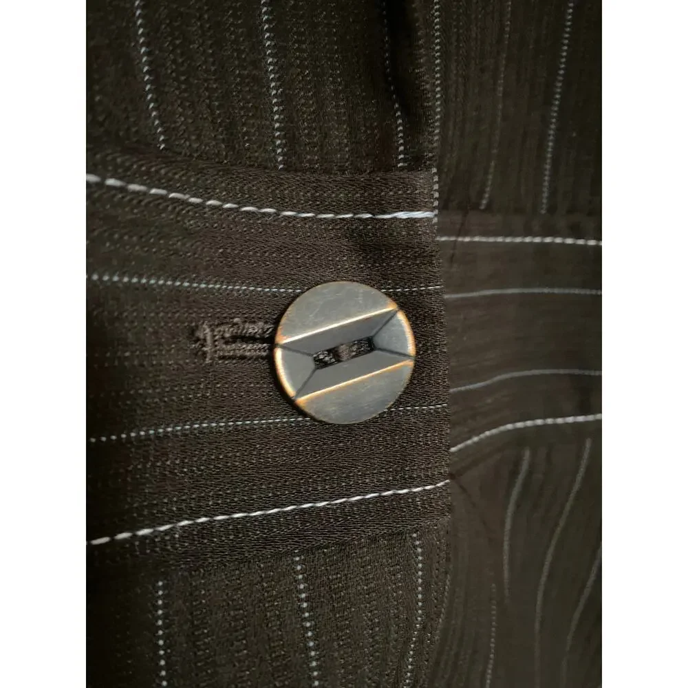 Larry Levine Pinstripe Blazer Jacket Womens 10 Vintage - Picture 3 of 8